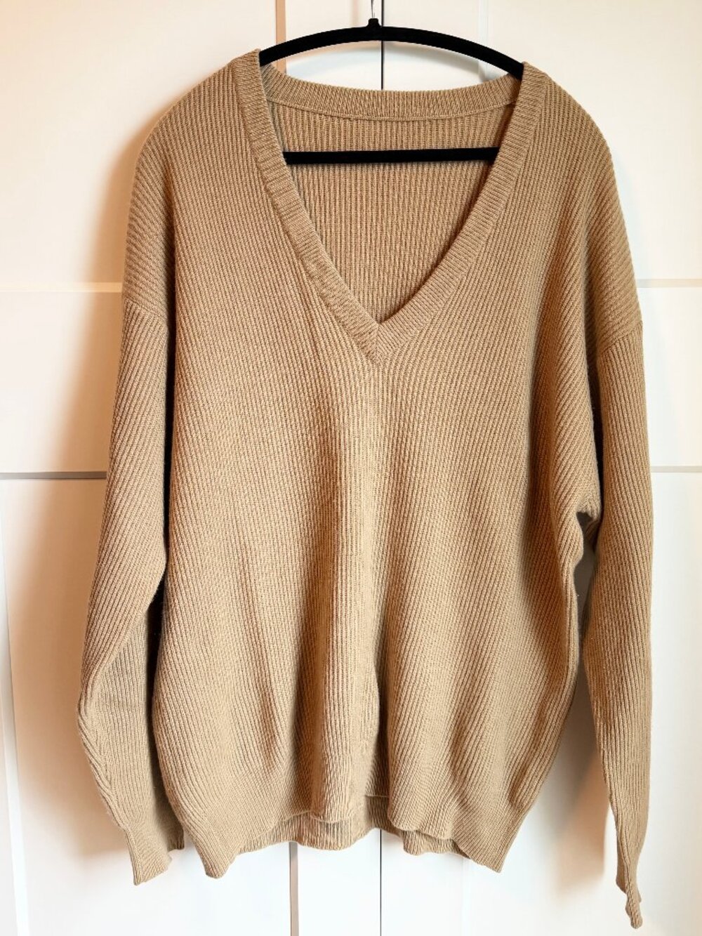 Cashmere Tan Boyfriend Fit Sweater size XL